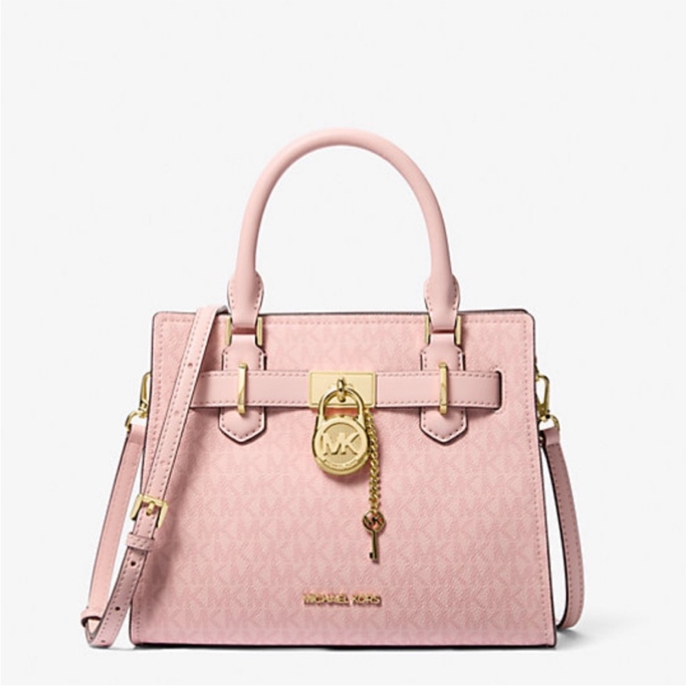 MICHAEL KORS Hamilton Small Satchel Dark Powder Blush NWT - Picture 4 of 10